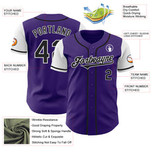 Charger l&#39;image dans la galerie, Custom Purple Black-White Authentic Two Tone Baseball Jersey
