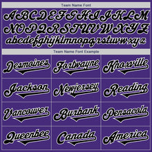 Charger l&#39;image dans la galerie, Custom Purple Black-White Authentic Two Tone Baseball Jersey
