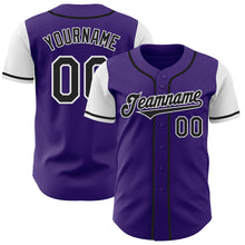 Charger l&#39;image dans la galerie, Custom Purple Black-White Authentic Two Tone Baseball Jersey
