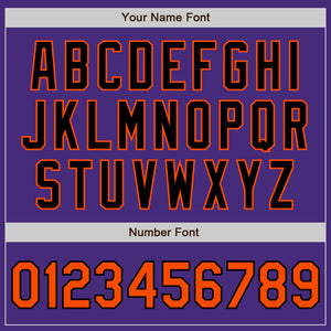 Custom Purple Orange-Black Authentic Two Tone Baseball Jersey