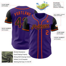Charger l&#39;image dans la galerie, Custom Purple Black-Orange Authentic Two Tone Baseball Jersey
