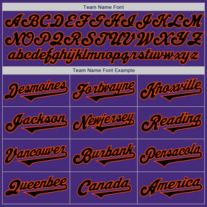 Custom Purple Black-Orange Authentic Two Tone Baseball Jersey