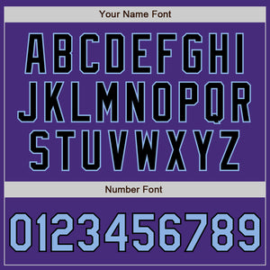 Custom Purple Light Blue-Black Authentic Two Tone Baseball Jersey