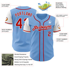 Загрузить изображение в средство просмотра галереи, Custom Light Blue Red-White Authentic Two Tone Baseball Jersey
