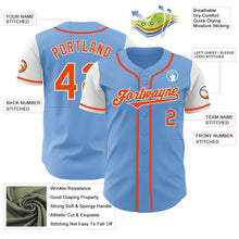 Загрузить изображение в средство просмотра галереи, Custom Light Blue Orange-White Authentic Two Tone Baseball Jersey
