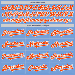Custom Light Blue Orange-White Authentic Two Tone Baseball Jersey