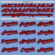 Load image into Gallery viewer, Custom Light Blue Red-Black Authentic Two Tone Baseball Jersey

