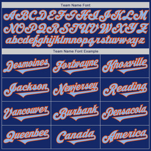 Custom Royal Light Blue-Orange Authentic Two Tone Baseball Jersey