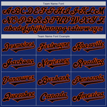 Load image into Gallery viewer, Custom Royal Black-Orange Authentic Two Tone Baseball Jersey
