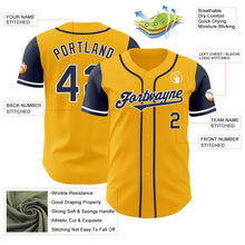 Load image into Gallery viewer, Custom Gold Navy-White Authentic Two Tone Baseball Jersey
