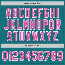 Load image into Gallery viewer, Custom Teal Pink-White Authentic Two Tone Baseball Jersey
