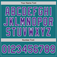 Load image into Gallery viewer, Custom Teal Purple-White Authentic Two Tone Baseball Jersey
