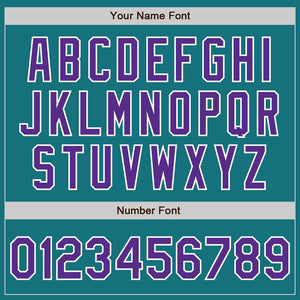 Custom Teal Purple-White Authentic Two Tone Baseball Jersey