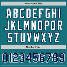 Load image into Gallery viewer, Custom Teal Navy-White Authentic Two Tone Baseball Jersey
