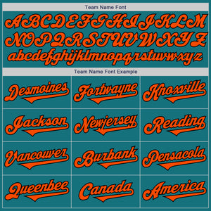 Custom Teal Orange-Black Authentic Two Tone Baseball Jersey