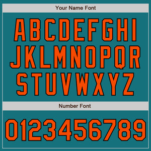 Custom Teal Orange-Black Authentic Two Tone Baseball Jersey