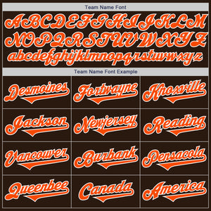 Custom Brown Orange-White Authentic Two Tone Baseball Jersey