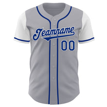 Load image into Gallery viewer, Custom Gray Royal-White Authentic Two Tone Baseball Jersey
