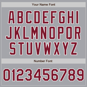 Custom Gray Crimson-White Authentic Two Tone Baseball Jersey