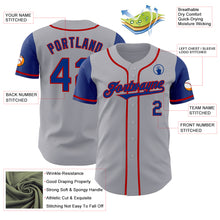 Charger l&#39;image dans la galerie, Custom Gray Royal-Red Authentic Two Tone Baseball Jersey
