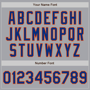 Custom Gray Royal-Orange Authentic Two Tone Baseball Jersey