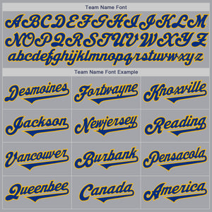 Custom Gray Royal-Gold Authentic Two Tone Baseball Jersey