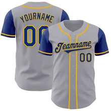 Charger l&#39;image dans la galerie, Custom Gray Royal-Gold Authentic Two Tone Baseball Jersey
