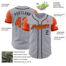 Charger l&#39;image dans la galerie, Custom Gray Orange-Black Authentic Two Tone Baseball Jersey
