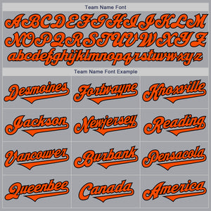 Custom Gray Orange-Black Authentic Two Tone Baseball Jersey
