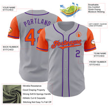 Charger l&#39;image dans la galerie, Custom Gray Orange-Purple Authentic Two Tone Baseball Jersey

