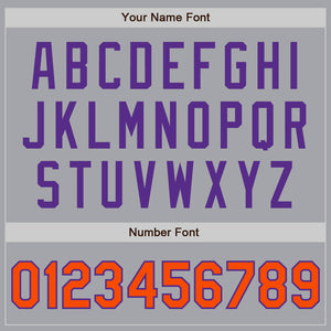 Custom Gray Orange-Purple Authentic Two Tone Baseball Jersey