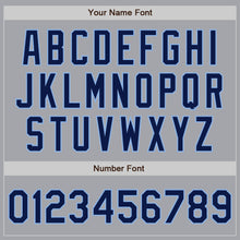 Load image into Gallery viewer, Custom Gray Navy-Light Blue Authentic Two Tone Baseball Jersey
