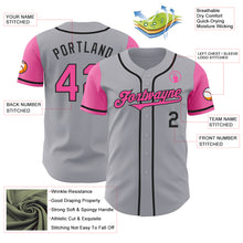 Charger l&#39;image dans la galerie, Custom Gray Pink-Black Authentic Two Tone Baseball Jersey
