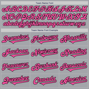 Custom Gray Pink-Black Authentic Two Tone Baseball Jersey