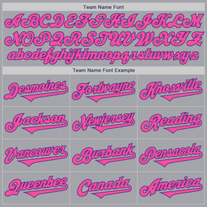 Custom Gray Pink-Purple Authentic Two Tone Baseball Jersey