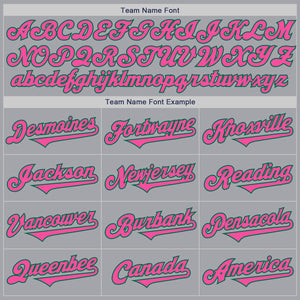 Custom Gray Pink-Kelly Green Authentic Two Tone Baseball Jersey