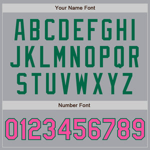 Custom Gray Pink-Kelly Green Authentic Two Tone Baseball Jersey
