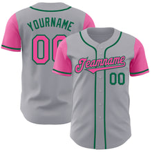 Charger l&#39;image dans la galerie, Custom Gray Pink-Kelly Green Authentic Two Tone Baseball Jersey
