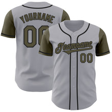 Charger l&#39;image dans la galerie, Custom Gray Olive-Black Authentic Two Tone Baseball Jersey
