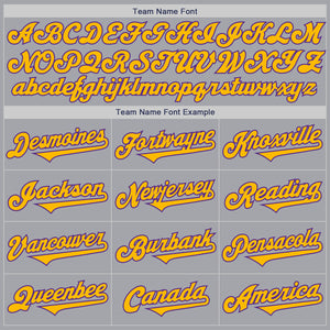Custom Gray Gold-Purple Authentic Two Tone Baseball Jersey