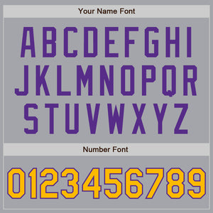 Custom Gray Gold-Purple Authentic Two Tone Baseball Jersey