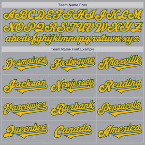 Custom Gray Gold-Green Authentic Two Tone Baseball Jersey