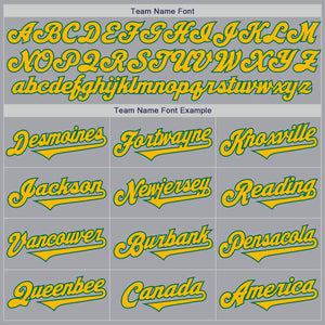 Custom Gray Gold-Kelly Green Authentic Two Tone Baseball Jersey