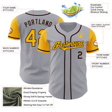 Charger l&#39;image dans la galerie, Custom Gray Gold-Brown Authentic Two Tone Baseball Jersey
