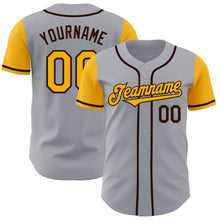 Charger l&#39;image dans la galerie, Custom Gray Gold-Brown Authentic Two Tone Baseball Jersey
