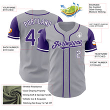 Charger l&#39;image dans la galerie, Custom Gray Purple-White Authentic Two Tone Baseball Jersey

