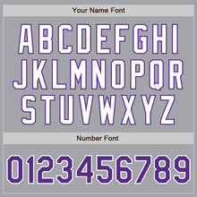 Charger l&#39;image dans la galerie, Custom Gray Purple-White Authentic Two Tone Baseball Jersey
