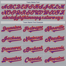 Charger l&#39;image dans la galerie, Custom Gray Purple-Orange Authentic Two Tone Baseball Jersey
