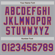 Charger l&#39;image dans la galerie, Custom Gray Purple-Orange Authentic Two Tone Baseball Jersey

