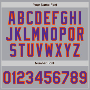 Custom Gray Purple-Orange Authentic Two Tone Baseball Jersey